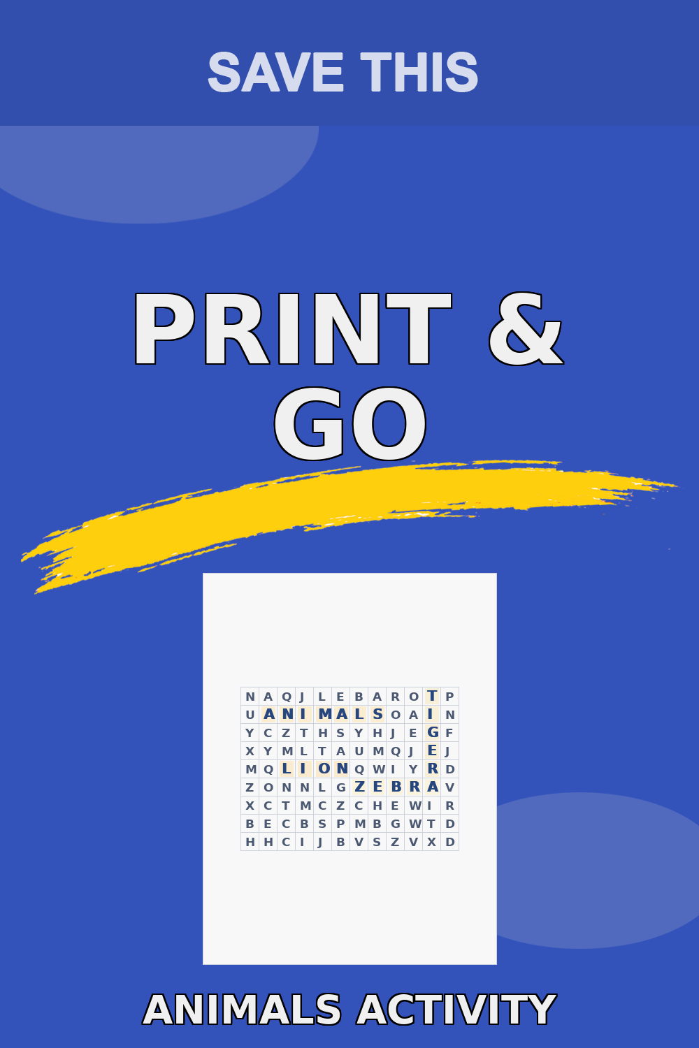 Animals Classroom Puzzle Pack