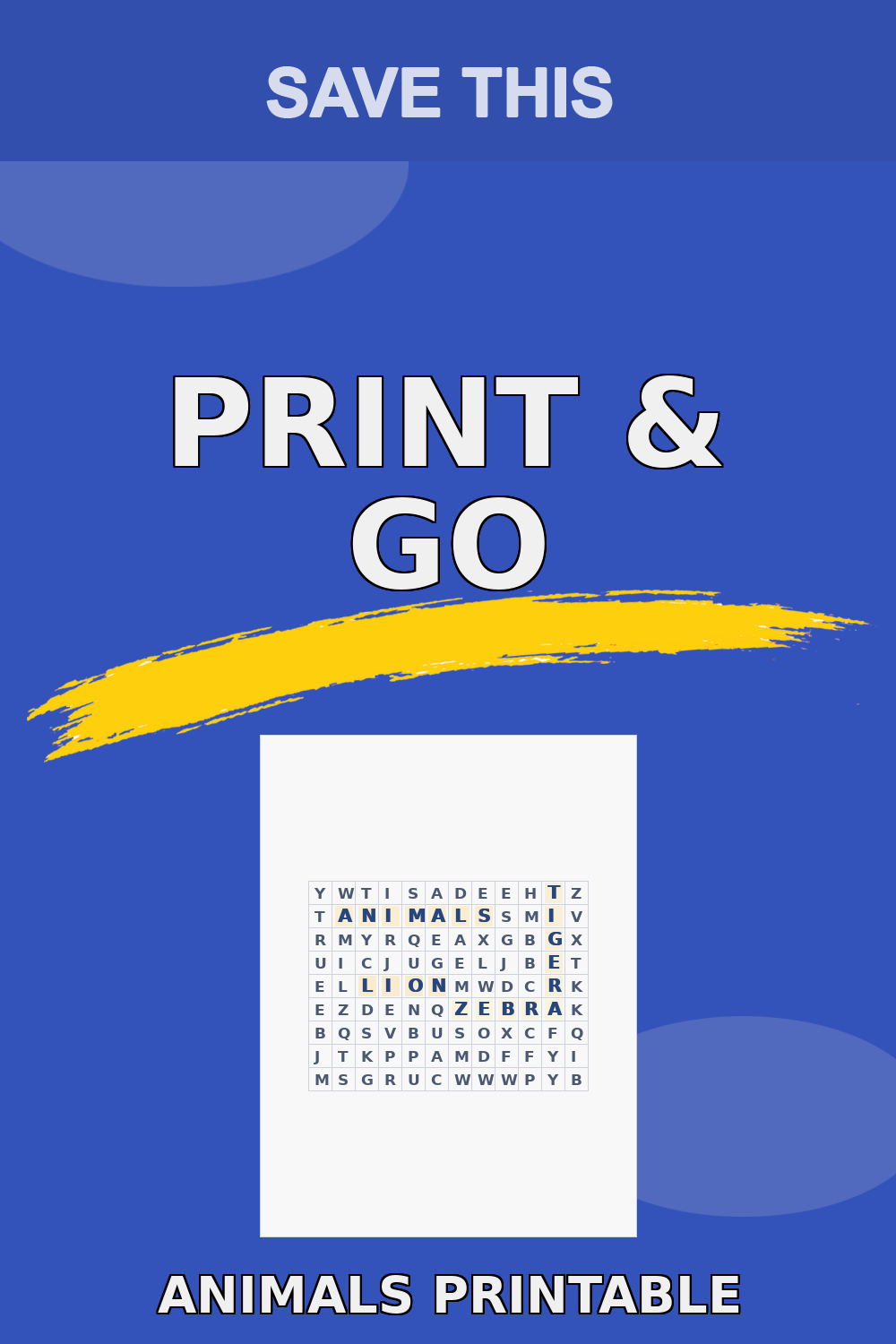 Free Animals Activity for Kids